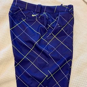 Nike Bright Rich Purple Plaid DriFit Golf Shorts